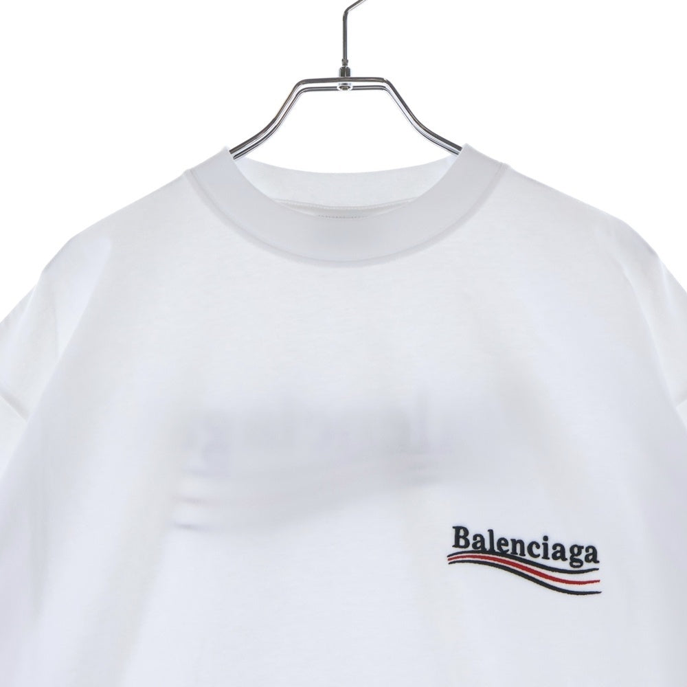 BALENCIAGA(バレンシアガ) 22SS Political Campaign Large Fit Tee ポリティカルキャンペーンロゴクルーネック半袖Tシャツ ホワイト 641675 TKVJ1