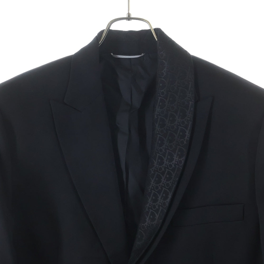 Christian Dior(クリスチャンディオール) 21SS ラペルオブリーク切替1B テーラードジャケット ブラック 033C228B4739