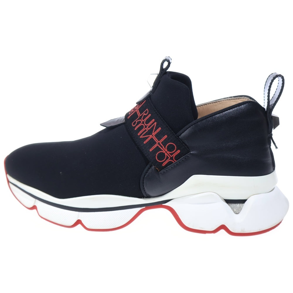 CHRISTIAN LOUBOUTIN(クリスチャンルブタン) ネオプレン スタッズ レザー ローカットシューズ スニーカー ブラック レディース