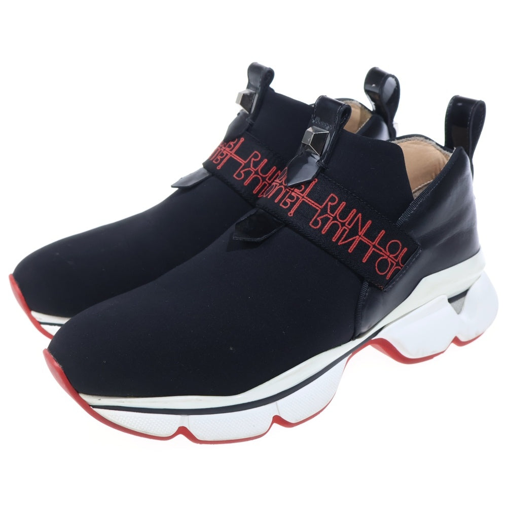 CHRISTIAN LOUBOUTIN(クリスチャンルブタン) ネオプレン スタッズ レザー ローカットシューズ スニーカー ブラック レディース