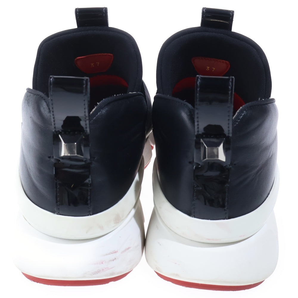 CHRISTIAN LOUBOUTIN(クリスチャンルブタン) ネオプレン スタッズ レザー ローカットシューズ スニーカー ブラック レディース