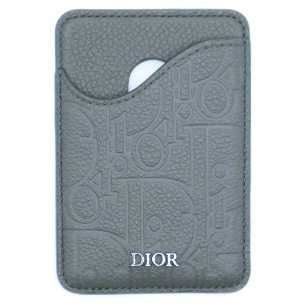 Christian Dior(クリスチャンディオール) サドル オブリークロゴ レザー グラビティ カードケース カーキ 2ADCH168FLG