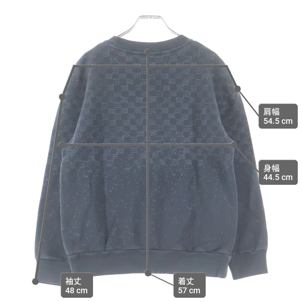 LOUIS VUITTON(ルイヴィトン) 22AW ダミエスプレッドプリントスウェットトレーナー グレー RM222M IHN HNY11W