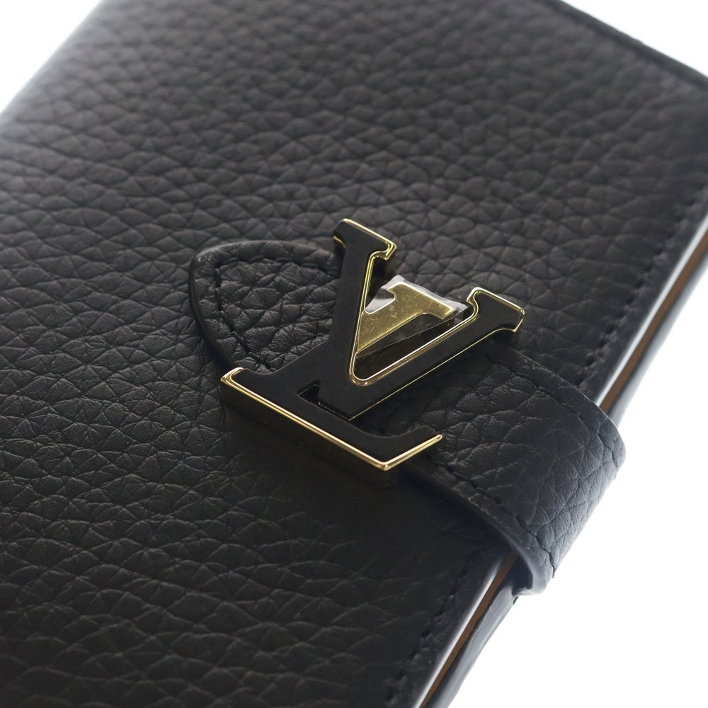 LOUIS VUITTON(ルイヴィトン) LV ヴェルティカル コンパクトウォレット 二つ折り財布 ブラック ノワール トリヨンレザー M81561 ゴールド金具