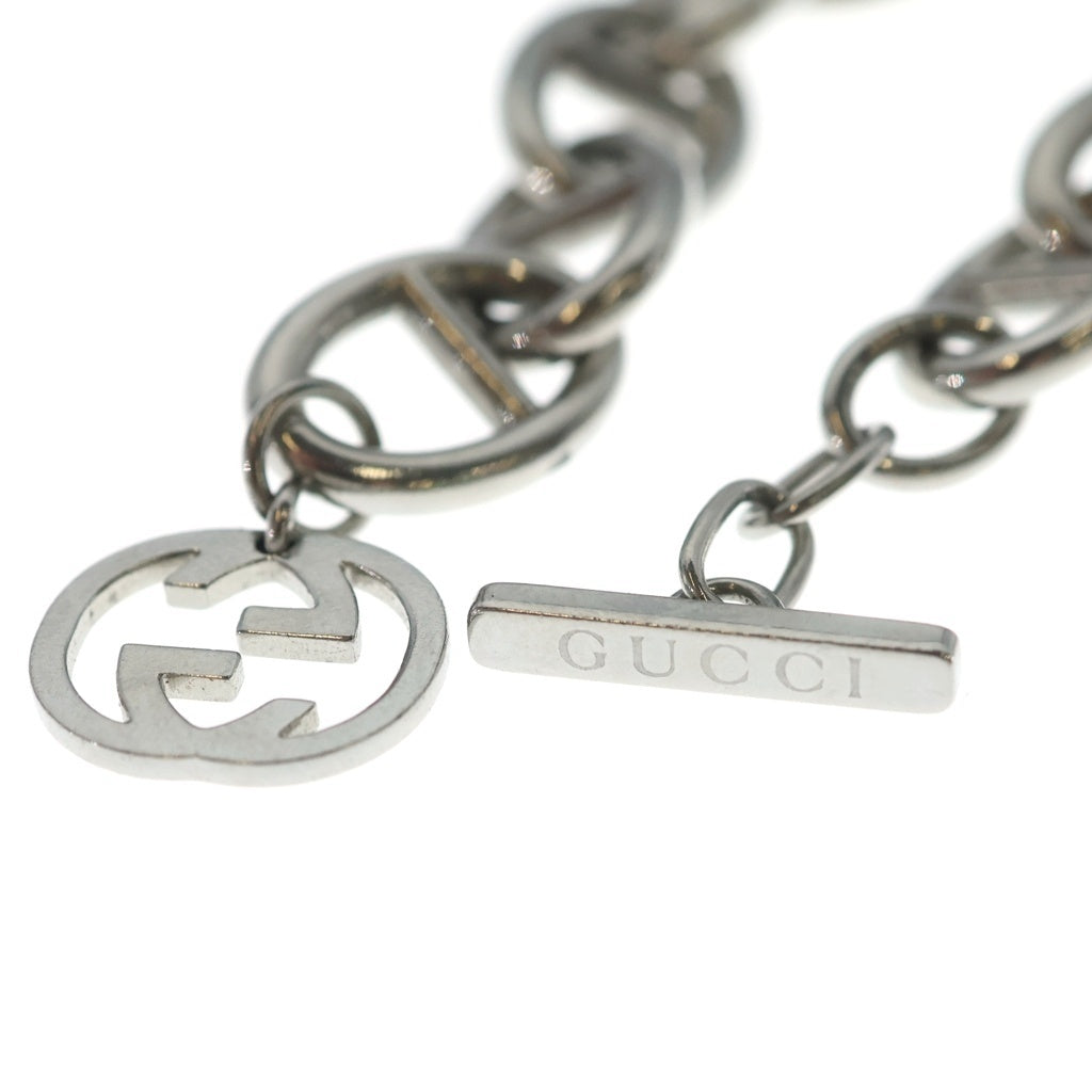 GUCCI(グッチ) GGロゴチャーム アンカー チェーン ブレスレット シルバー レディース