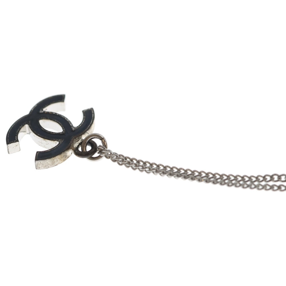 CHANEL(シャネル) ココマーク ペンダントネックレス ペンダント チェーン 07V シルバー×ブラック GP レディース
