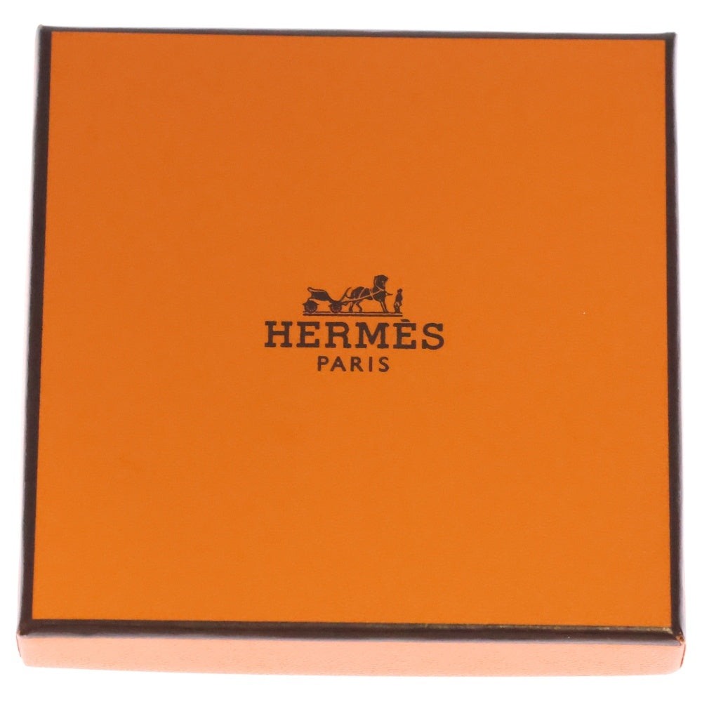 HERMES(エルメス) パドック 鞍 チョーカー シルク ストラップ ネックレス シルバー/オレンジ レディース