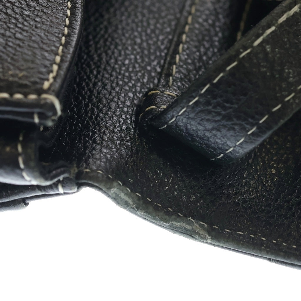 YVES SAINT LAURENT(イヴサンローラン) カサンドラロゴ レザー ショルダーバッグ ゴールド金具 ブラック レディース