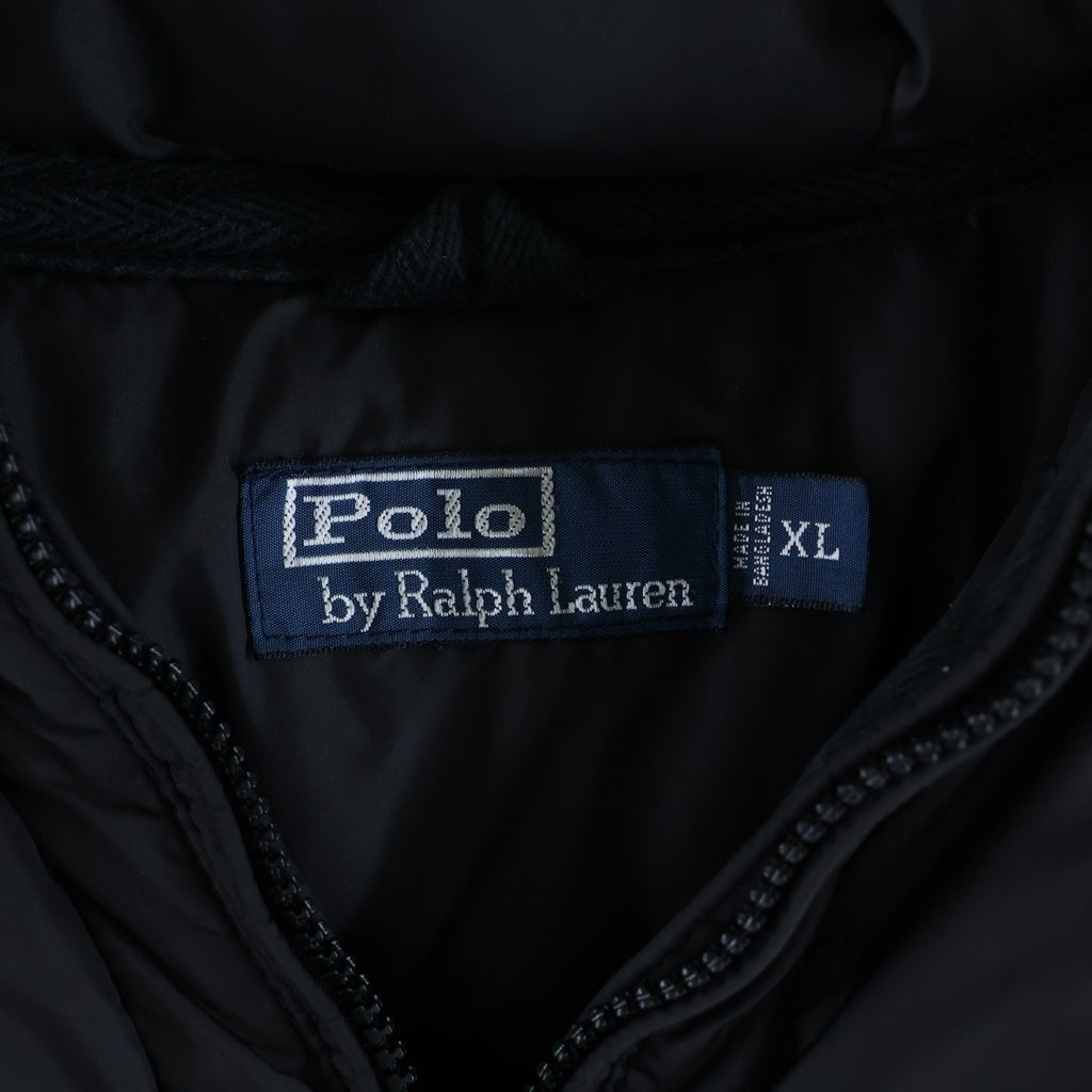POLO RALPH LAUREN(ポロラルフローレン) フードダウンジャケット #XL ブラック ナイロン MNBLOTWM5E00009