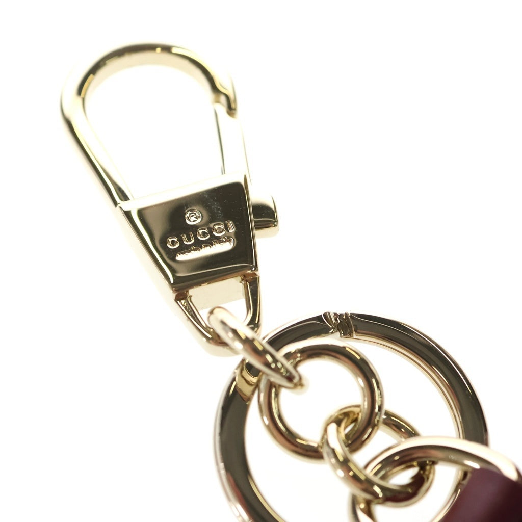 GUCCI(グッチ) キーチャーム ヒグチユウコ 猫 ボリス BORIS 日本限定 バッグチャーム キーホルダー キーリング ブルー レザー 851742 ゴールド金具 レディース