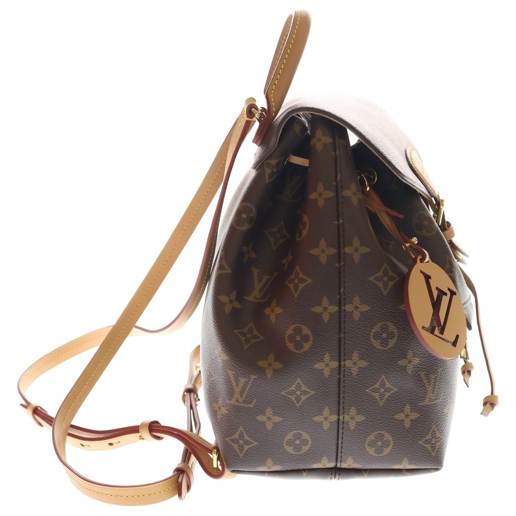 LOUIS VUITTON(ルイヴィトン) モノグラム モンスリ NM PM リュックサック バックパック ブラウン レザー×PVC M45501 ゴールド金具 レディース