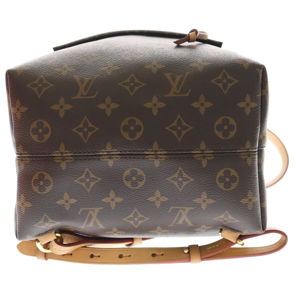 LOUIS VUITTON(ルイヴィトン) モノグラム モンスリ NM PM リュックサック バックパック ブラウン レザー×PVC M45501 ゴールド金具 レディース