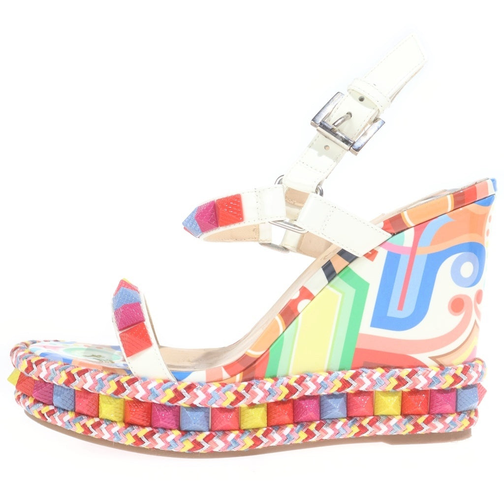 CHRISTIAN LOUBOUTIN(クリスチャンルブタン) PYRACLOU 110 PAT/PAT TIVOLI ピラクルーウェッジソールサンダル レディース マルチ 3210221