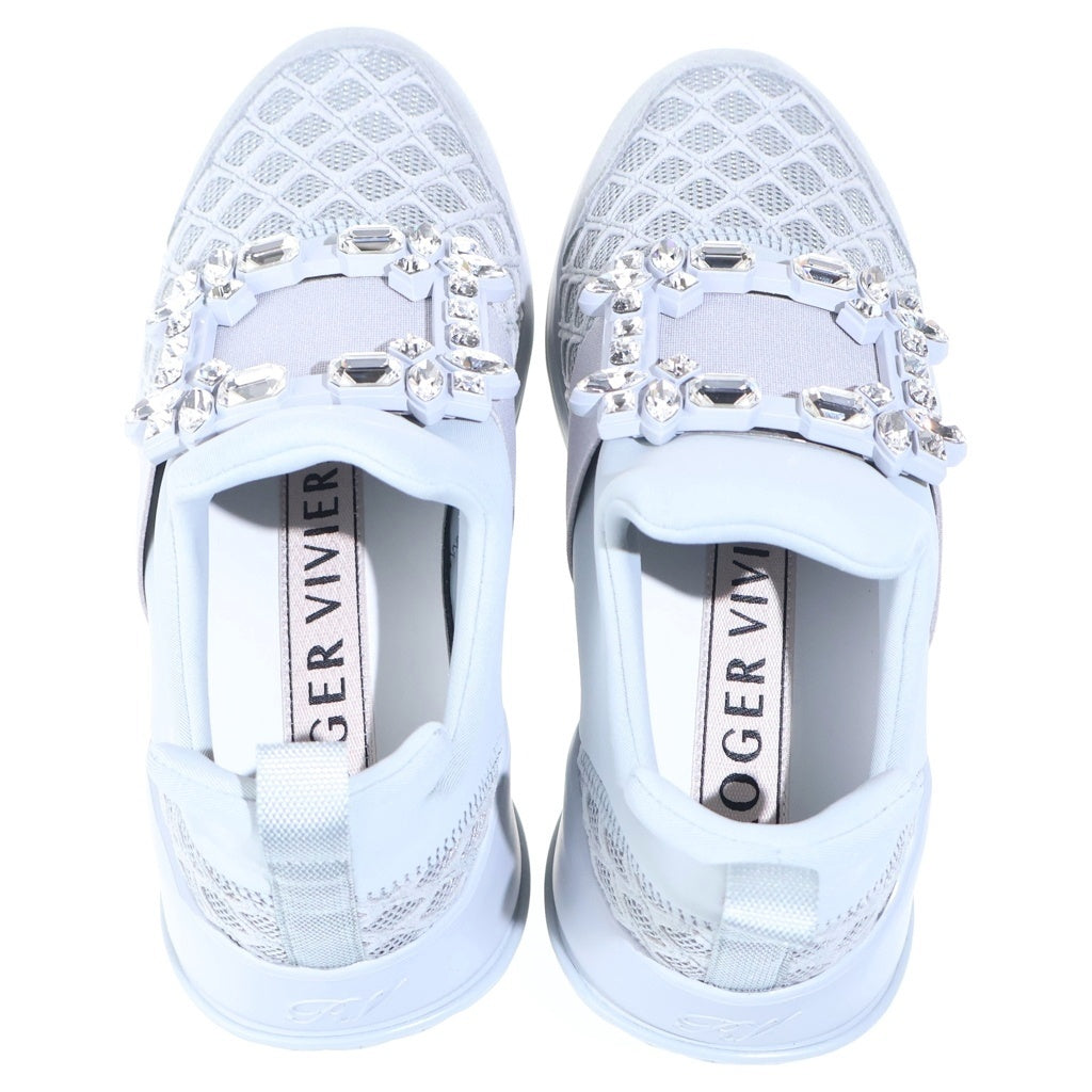 Roger Vivier(ロジェヴィヴィエ) ■スニーカー ヴィヴラン グレー クリスタル ファブリック RVW50624180T5V レディース