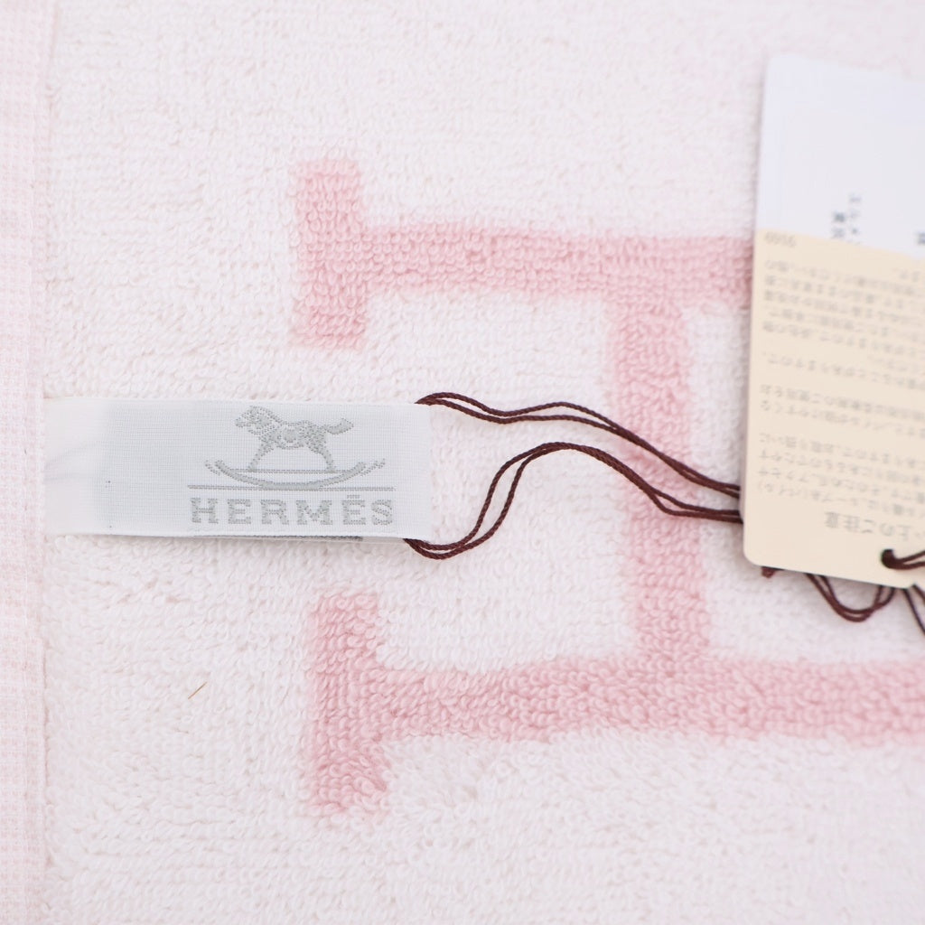 HERMES(エルメス) ■アヴァロン カレタオル ピンク×ホワイト コットン 箱 レディース