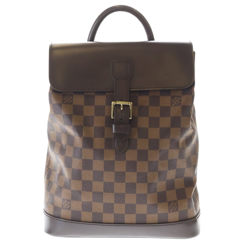LOUIS VUITTON(ルイヴィトン) ダミエ ソーホー PVC レザー リュックサック バックパック ゴールド金具 ブラウン N51132 レディース