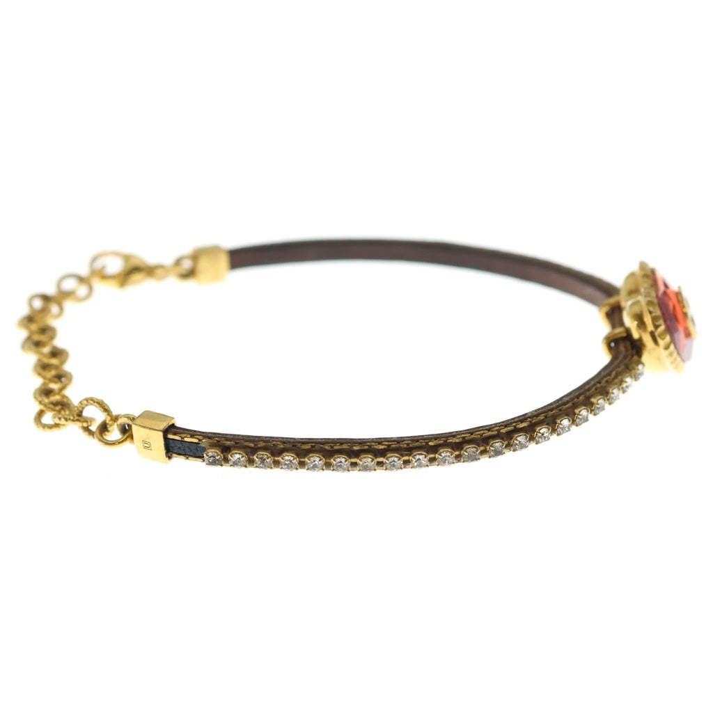 GUCCI(グッチ) ■インターロッキングG ハートモチーフ ラインストーン ブレスレット ゴールド GP レディース