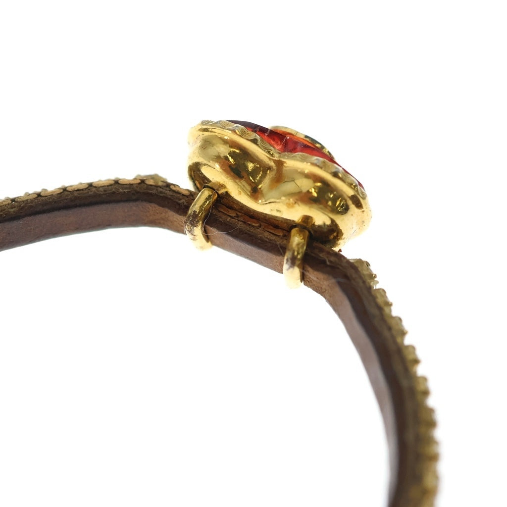 GUCCI(グッチ) ■インターロッキングG ハートモチーフ ラインストーン ブレスレット ゴールド GP レディース