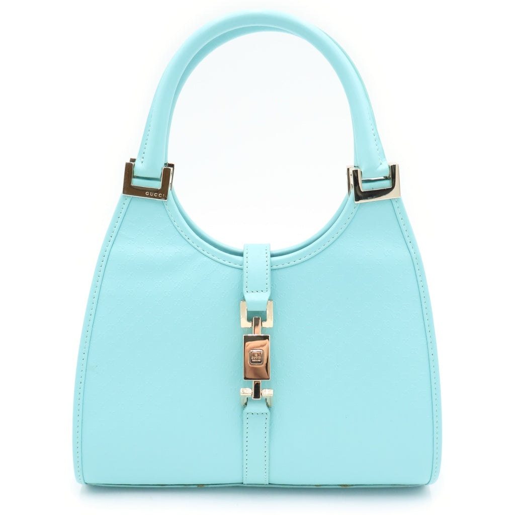 GUCCI(グッチ) ■マイクログッチシマ ジャッキー ミニハンドバッグ ブルー レザー 005 0788 レディース