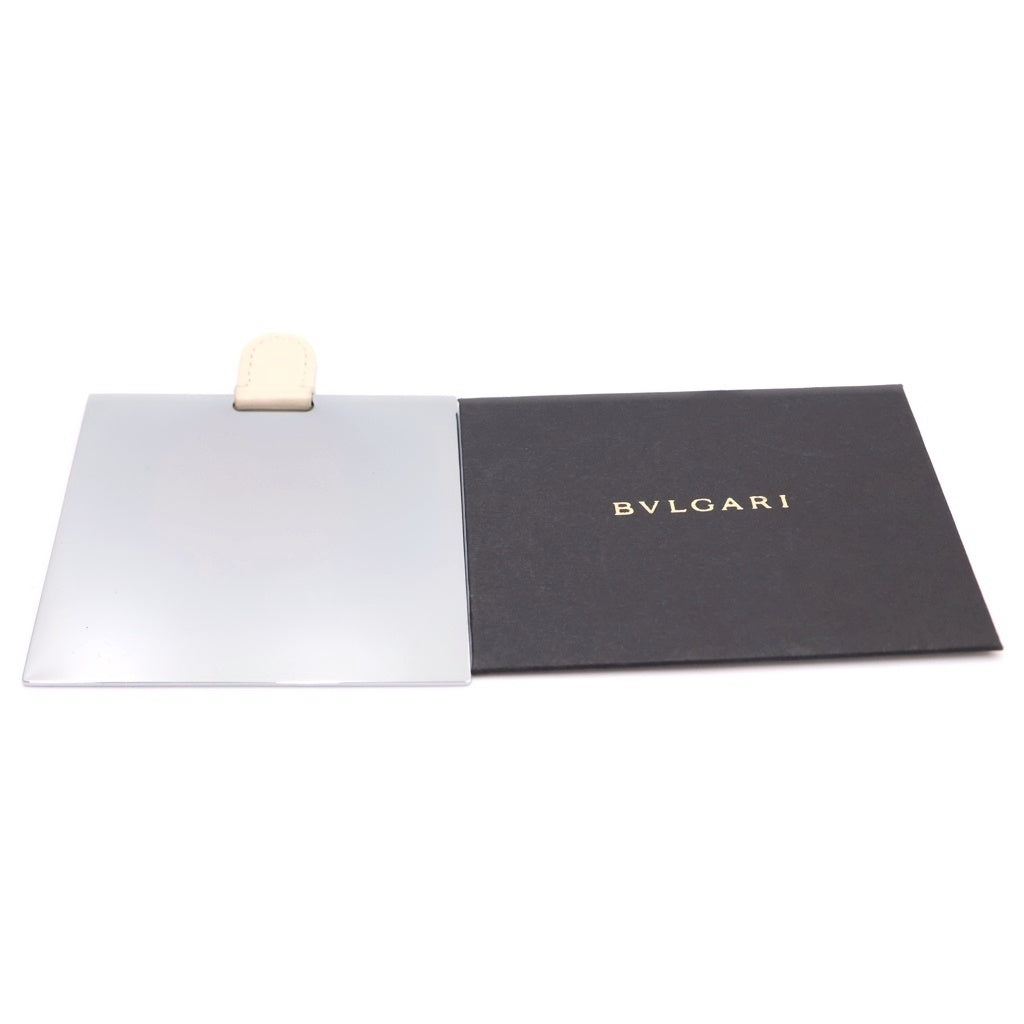BVLGARI(ブルガリ) ミニハンドバッグ グレー×ホワイト サテン×レザー シルバー金具 レディース
