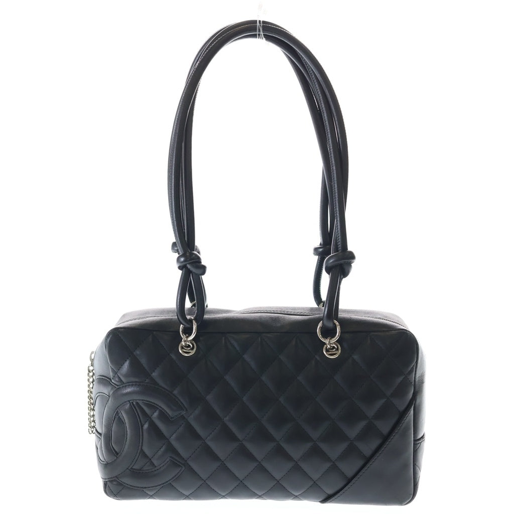 CHANEL(シャネル) カンボンライン キルティング ハンドバッグ ブラック ラムスキン A25171 シルバー金具 レディース