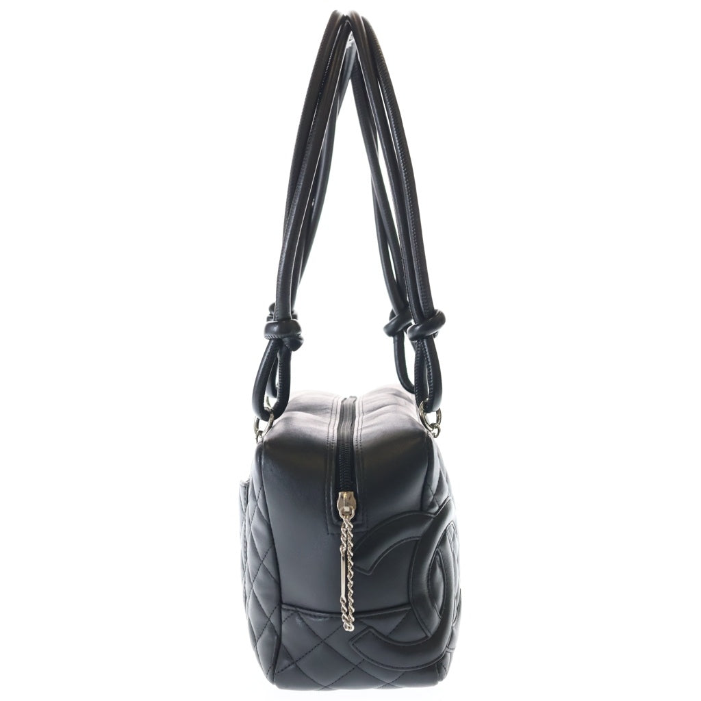 CHANEL(シャネル) カンボンライン キルティング ハンドバッグ ブラック ラムスキン A25171 シルバー金具 レディース