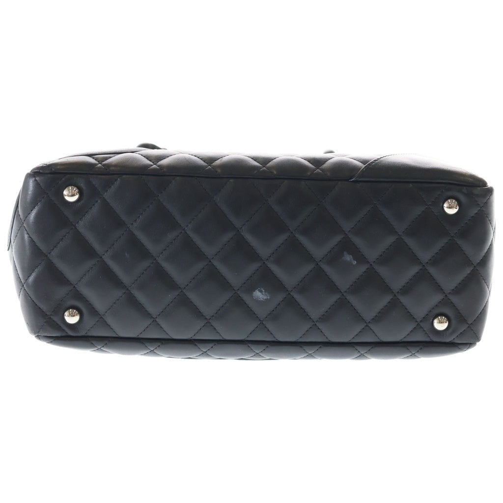 CHANEL(シャネル) カンボンライン キルティング ハンドバッグ ブラック ラムスキン A25171 シルバー金具 レディース