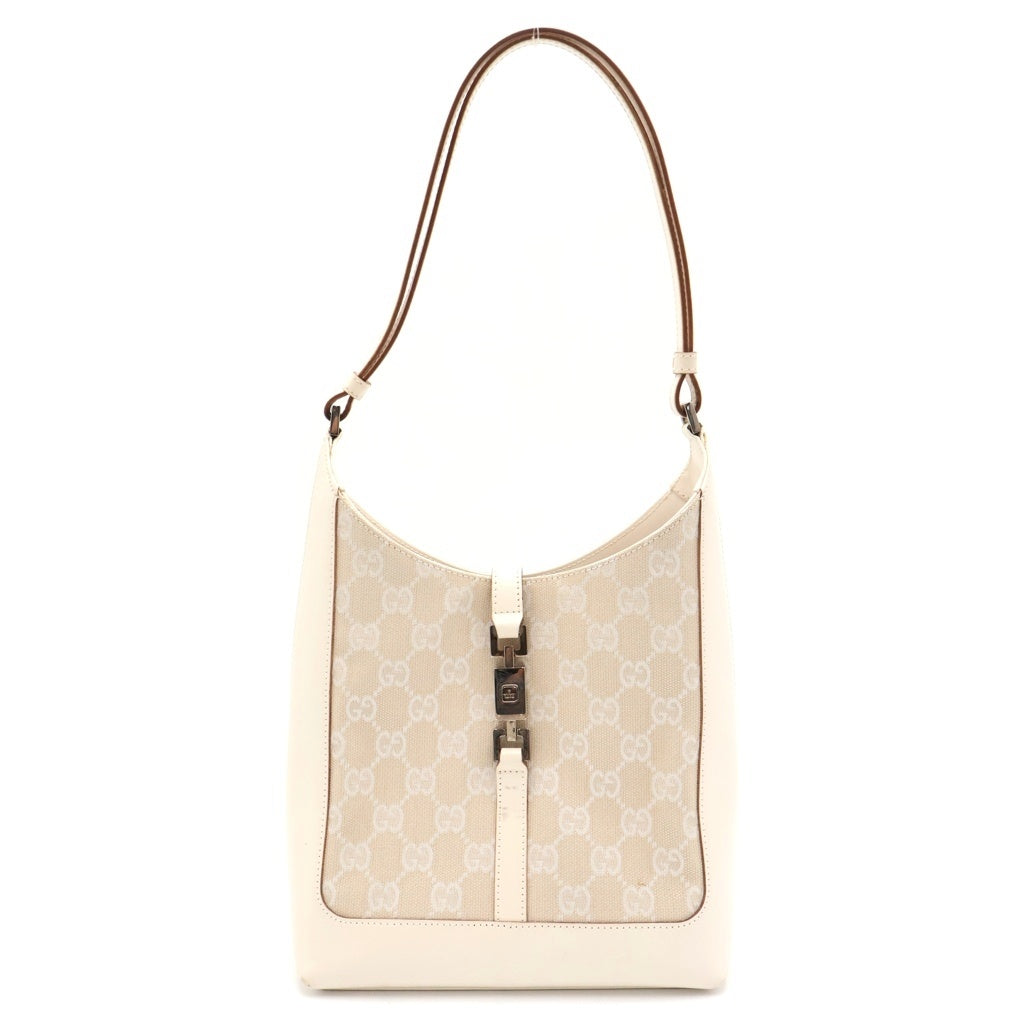 GUCCI(グッチ) ■ショルダーバッグ ジャッキー 白 GGキャンバス×レザー 001 3876 レディース