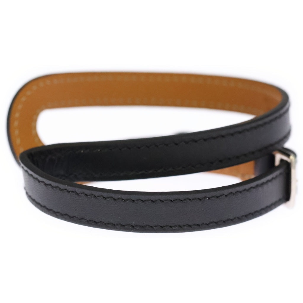 HERMES(エルメス) ブレスレット ブラック レザー □P XS レディース