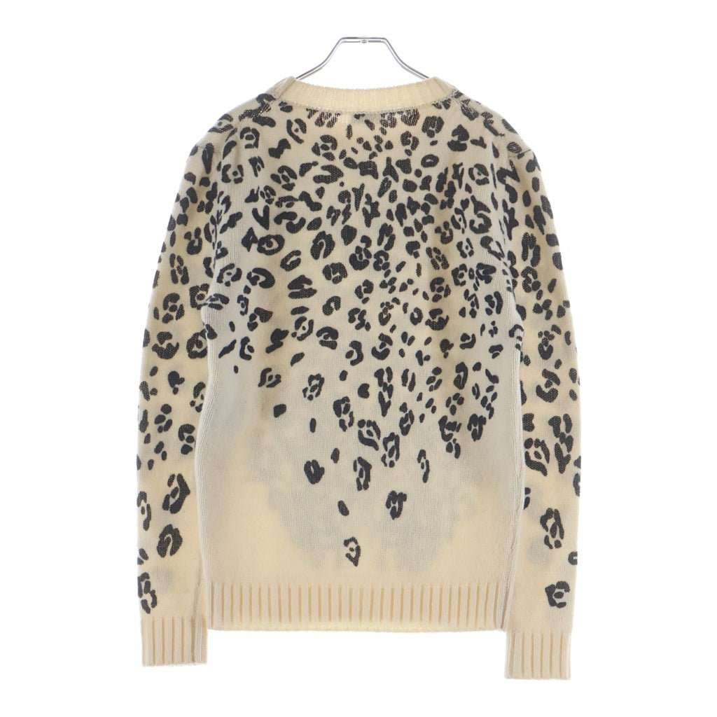 SAINT LAURENT PARIS(サンローランパリ) 16AW レオパード総柄プリント ウール ニット セーター アイボリー 434775 Y1RC1