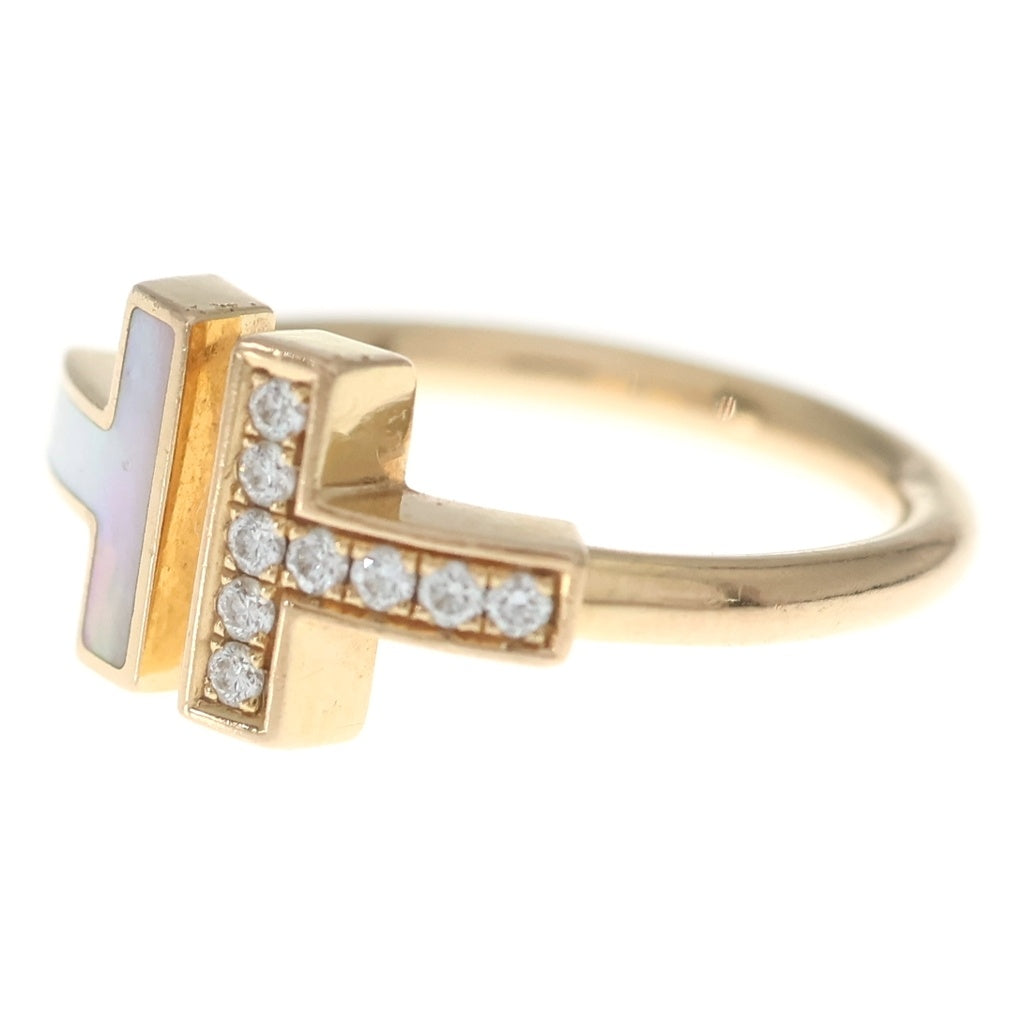 TIFFANY & Co.(ティファニー) Tワイヤー シェル ダイヤ リング ピンクゴールド Au750PG #49 3.8g レディース
