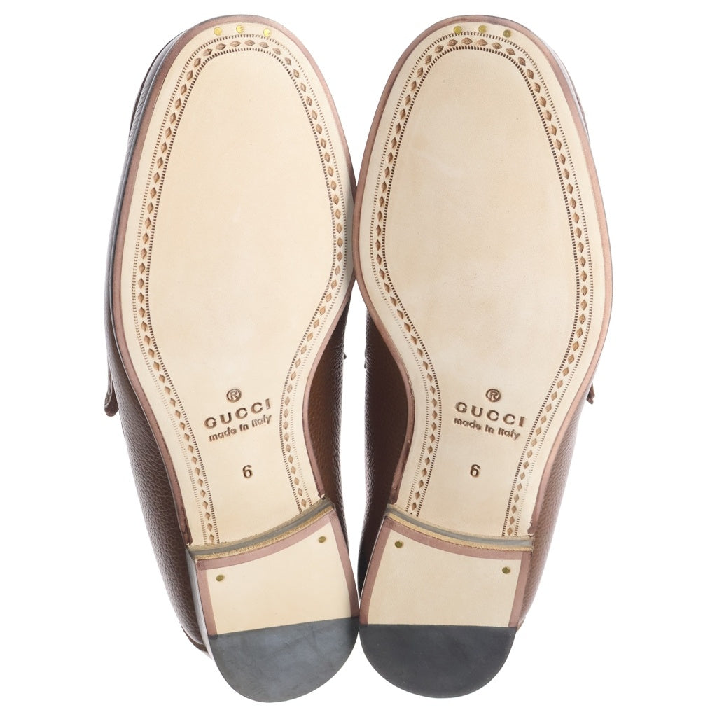 GUCCI(グッチ) ホースビット レザー ローカットシューズ ローファー ブラウン 816370
