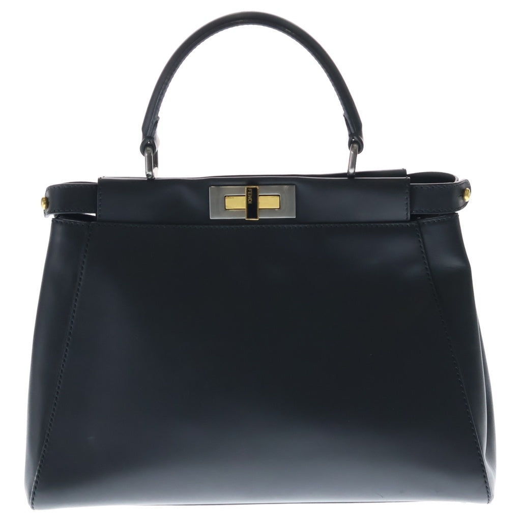 FENDI(フェンディ) ピーカブー ミディアム 2WAYバッグ ハンドバッグ ショルダーバッグ ブラック レザー 8BN226 ゴールド金具 レディース