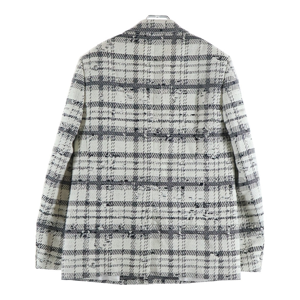 SAINT LAURENT PARIS(サンローランパリ) ツイード テーラードジャケット ホワイト×ブラック コットン 48