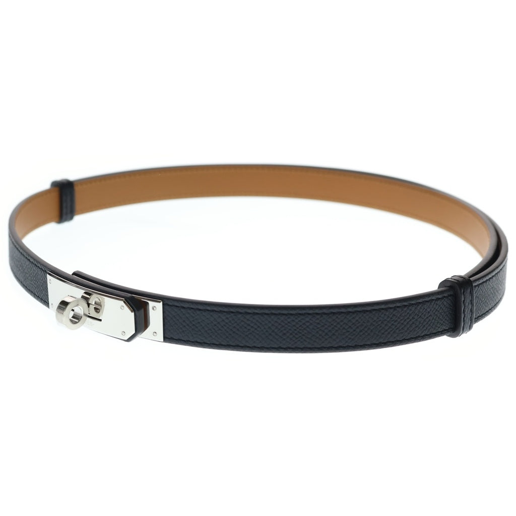 HERMES(エルメス) ケリーベルト18 ブラック エプソン シルバー金具 W刻印 レディース