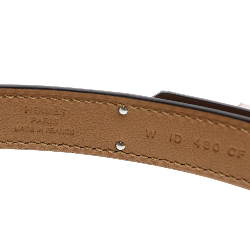 HERMES(エルメス) ケリーベルト18 ブラック エプソン シルバー金具 W刻印 レディース