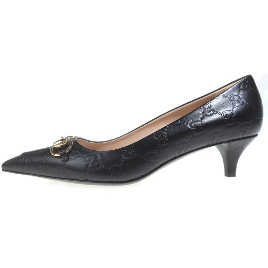 GUCCI(グッチ) SS26 Women's pump with Horsebit ウーマンパンプウィズホースビット ヒールパンプス ブラック 853320 #37 1/2 853320 レディース