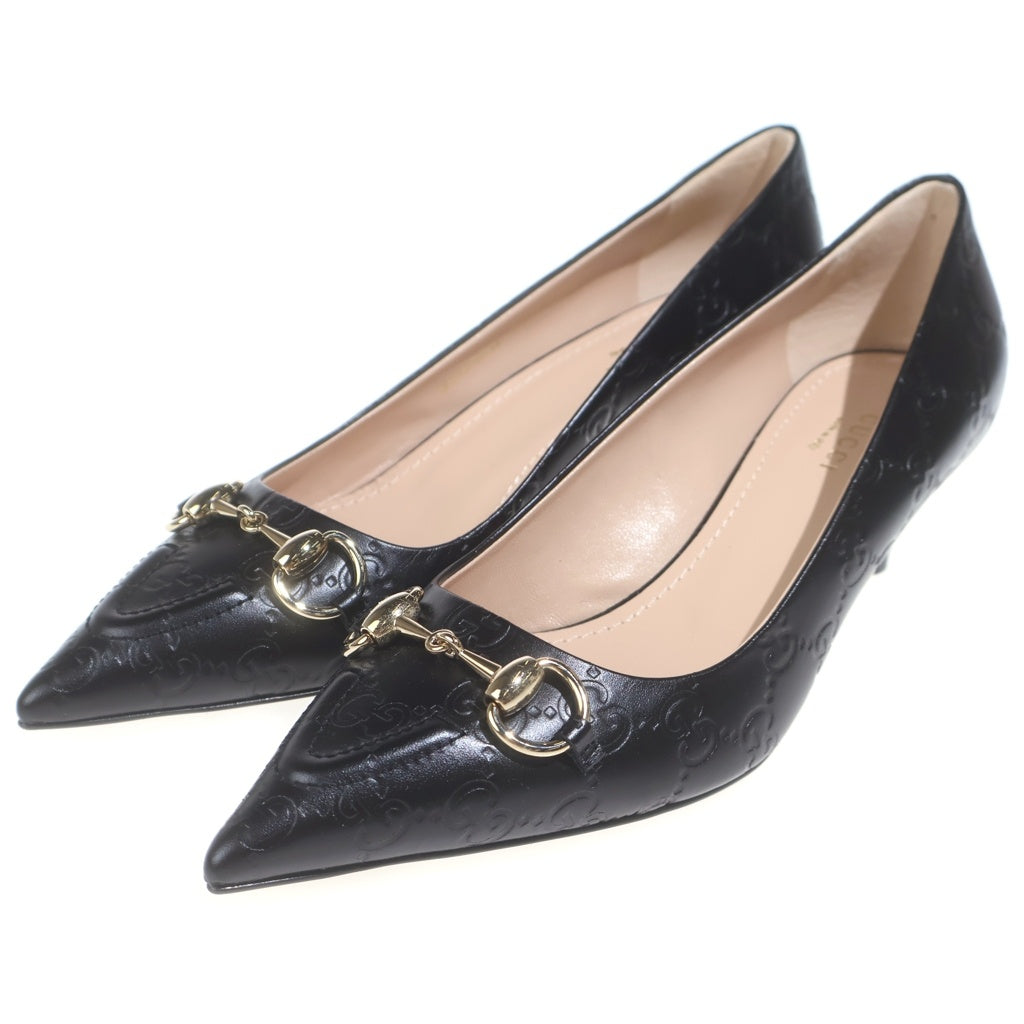GUCCI(グッチ) SS26 Women's pump with Horsebit ウーマンパンプウィズホースビット ヒールパンプス ブラック 853320 #37 1/2 853320 レディース