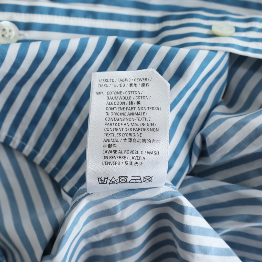 BALENCIAGA(バレンシアガ) 21AW バックロゴストライプシャツ 長袖シャツ ブルー 622050 #F34 レディース