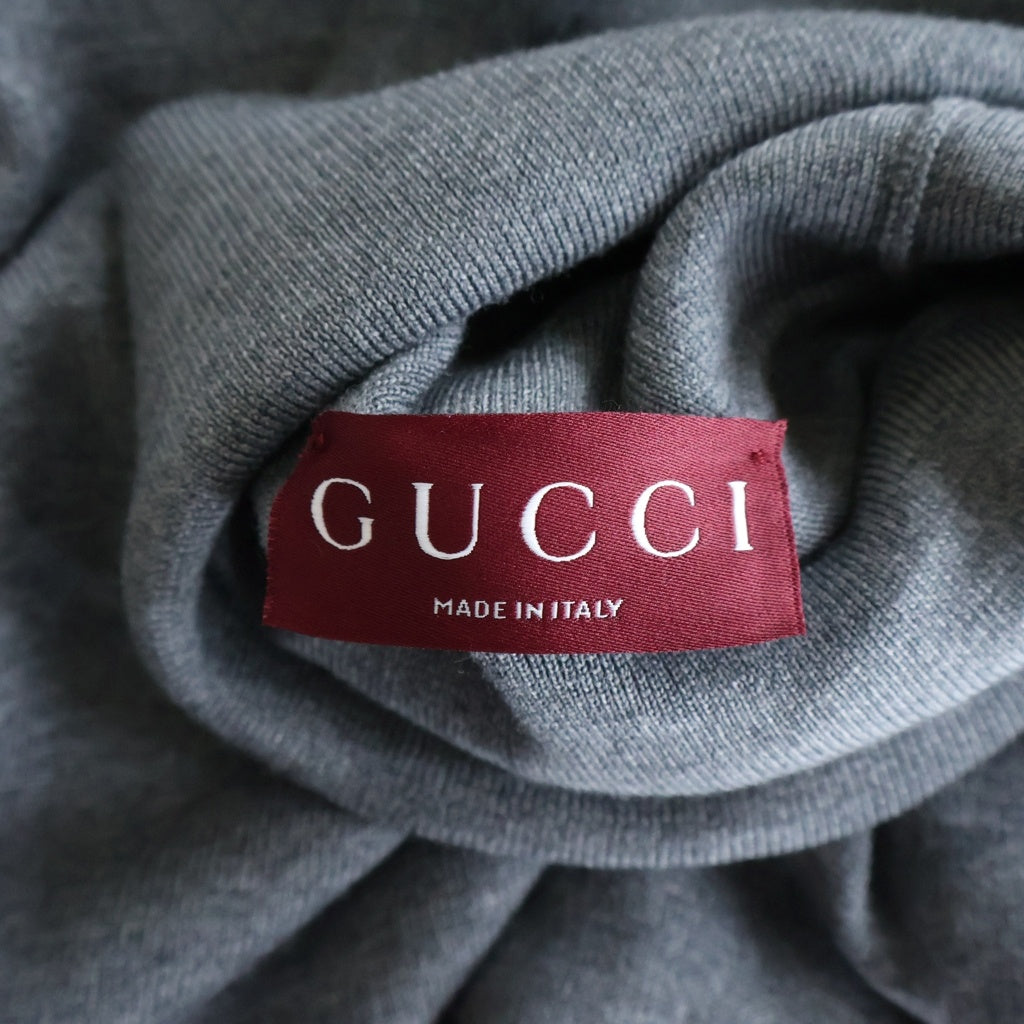 GUCCI(グッチ) 25AW エンブロイダリー ファインウール タートルネック ニット グレー 851975 #M 851975 レディース
