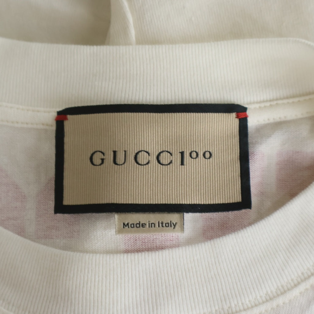 GUCCI(グッチ) 21SS 100周年 MUSIC IS MINE ロゴ Tシャツ ホワイト 660744 #XS