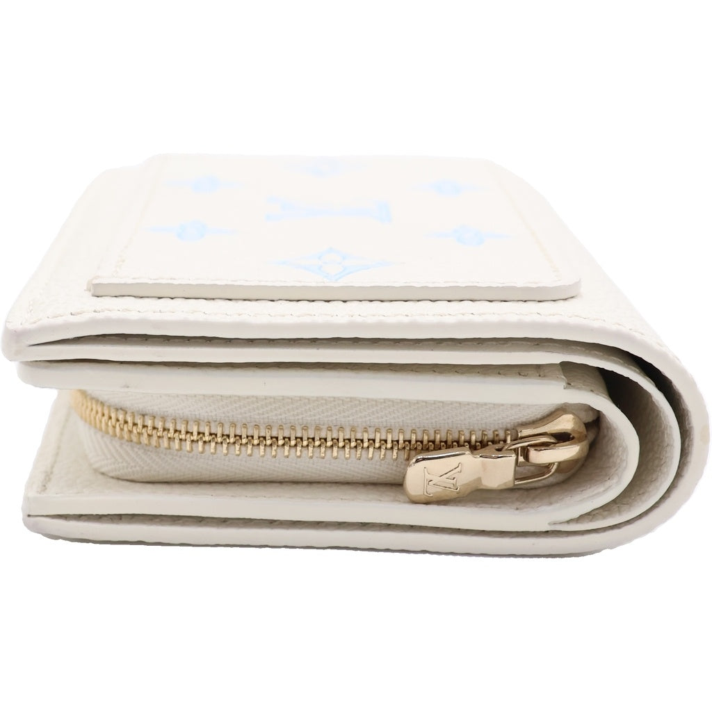 LOUIS VUITTON(ルイヴィトン) モノグラム エクリプス ポルトフォイユ・クレア 二つ折り財布 ホワイト×ブルー レザー RFID M28274 レディース