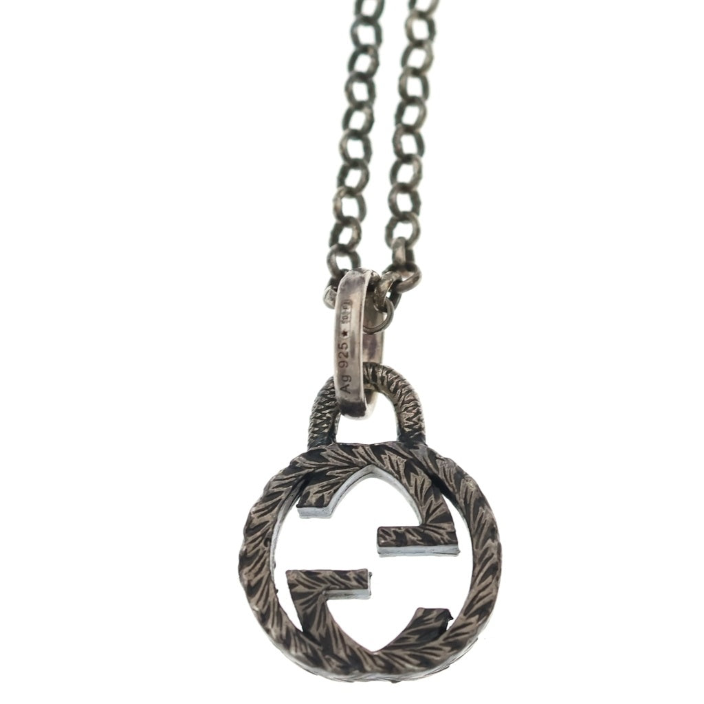 GUCCI(グッチ) インターロッキングG アラベスク ネックレス ペンダント チェーン シルバー Ag925 4.4g レディース