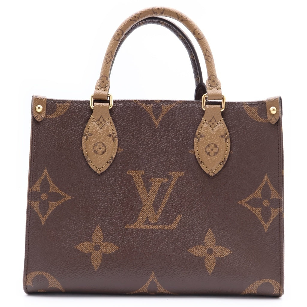 LOUIS VUITTON(ルイヴィトン) モノグラム ジャイアント リバース オンザゴーPM ハンドバッグ ショルダーバッグ 2WAY ブラウン PVCレザー M46373 レディース