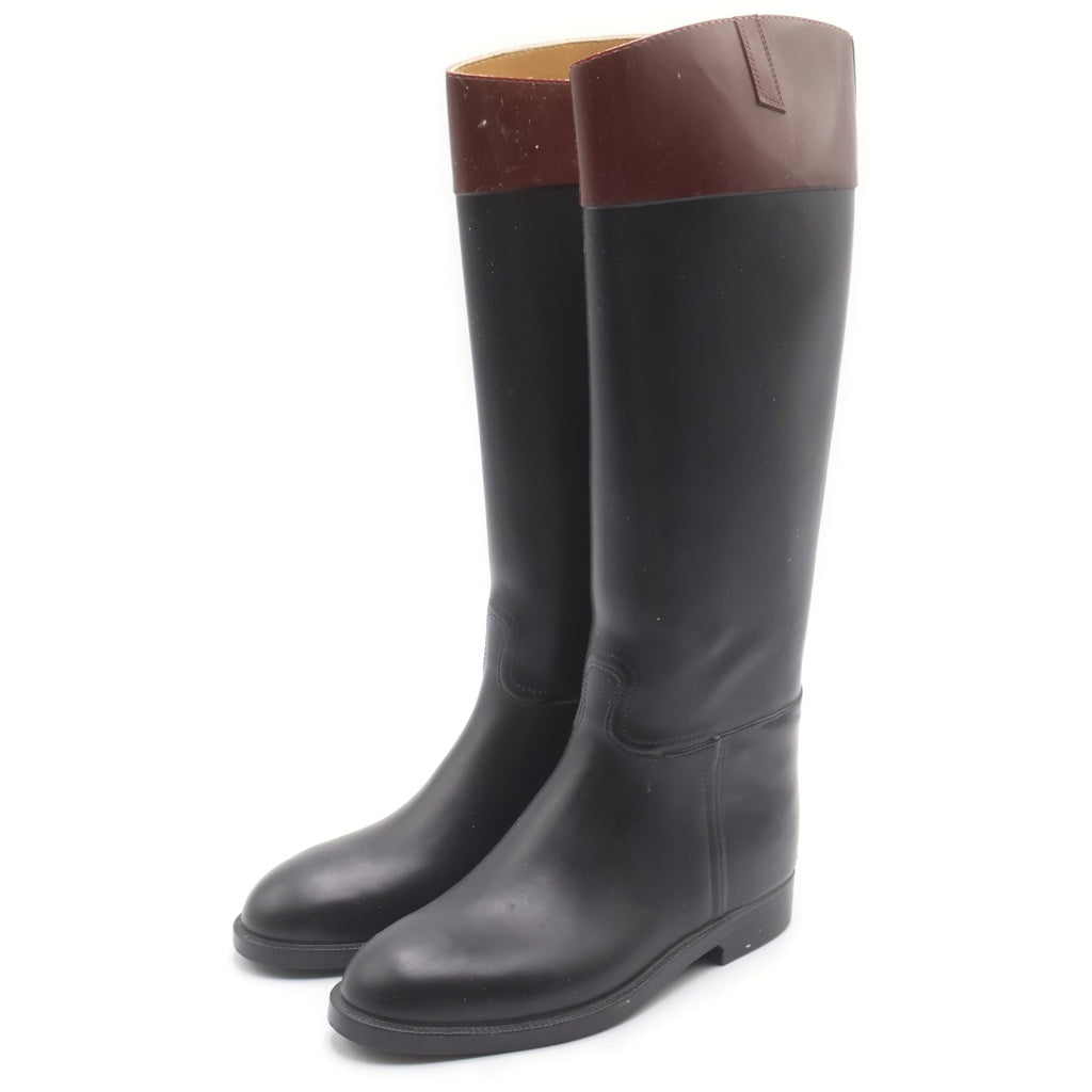 AIGLE(エーグル) ラバー ロング レイン ブーツ ブラック/ブラウン レディース