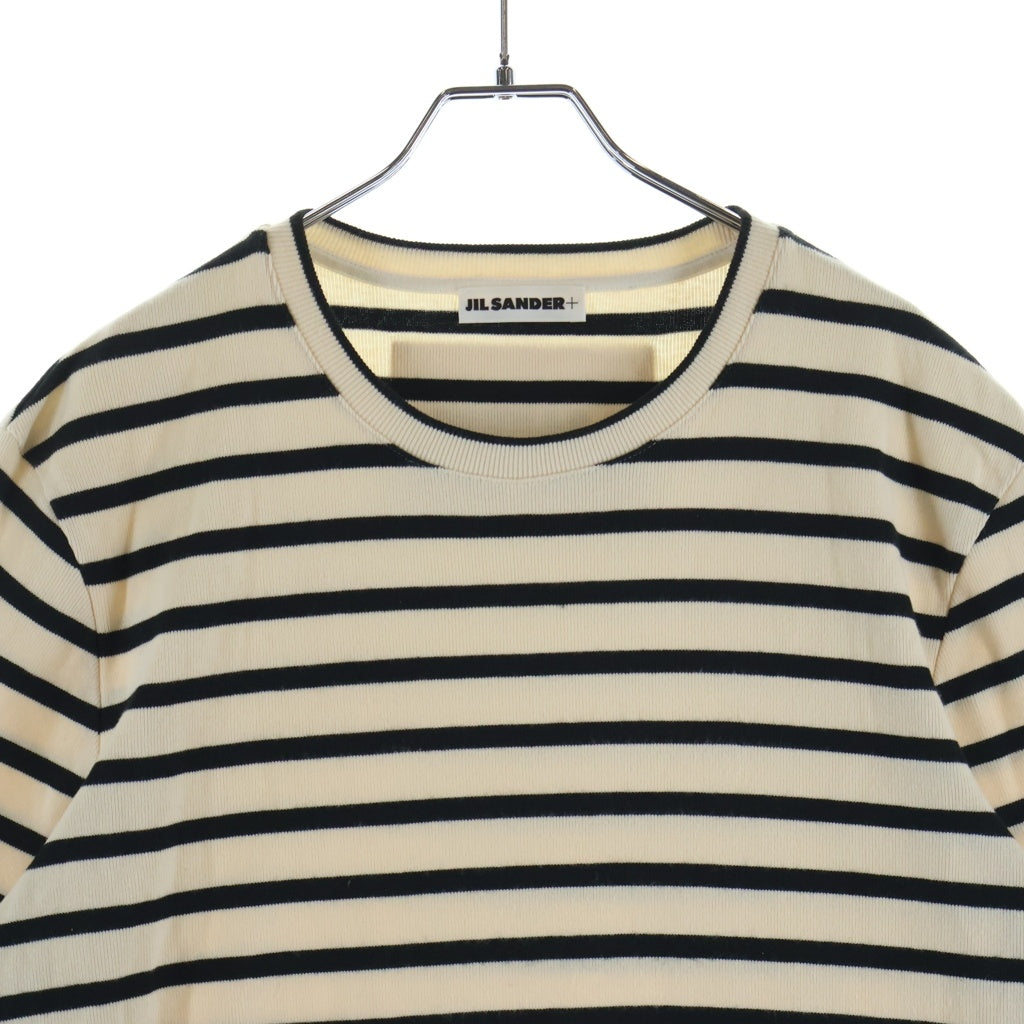 JIL SANDER(ジルサンダー) ジルサンダープラス ボーダーTシャツ 半袖カットソー ホワイト/ブラック コットン