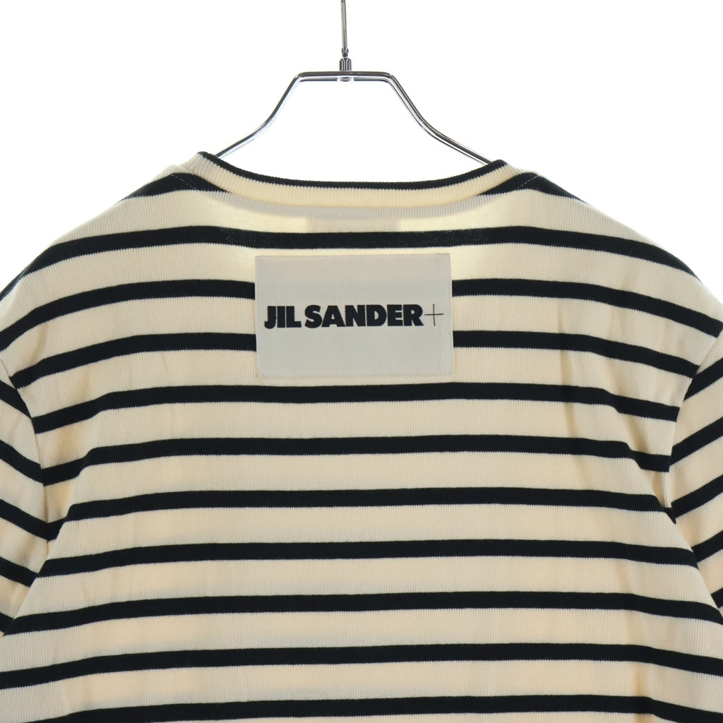JIL SANDER(ジルサンダー) ジルサンダープラス ボーダーTシャツ 半袖カットソー ホワイト/ブラック コットン