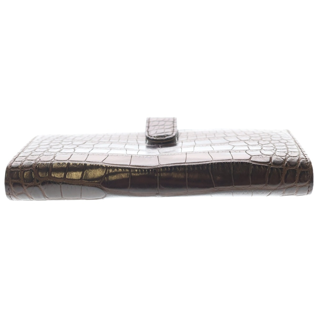 LOUIS VUITTON(ルイヴィトン) ヴェルティカル ウォレット スペシャルオーダー エキゾチック クロコダイル レザー 長財布 ゴールド金具 ブラウン レディース