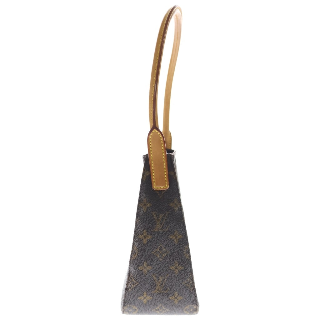 LOUIS VUITTON(ルイヴィトン) モノグラム ルーピングMM ショルダーバッグ ハンドバッグ ブラウン レザー×PVC M51146 ゴールド金具