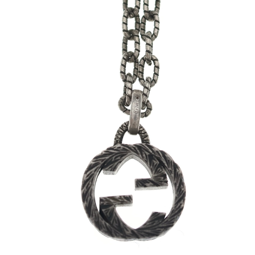 GUCCI(グッチ) インターロッキングG ペンダント ネックレス シルバー チェーン Ag925 455535